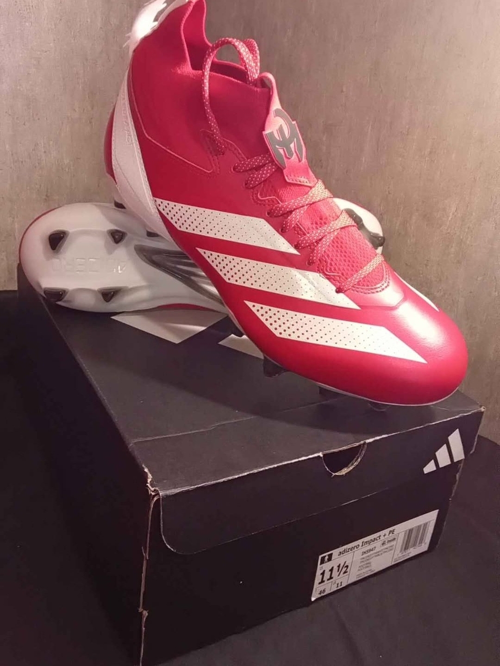 adidas Adizero Impact + PE "Mahomes" Football Cleats Red Men's US Size 11 D